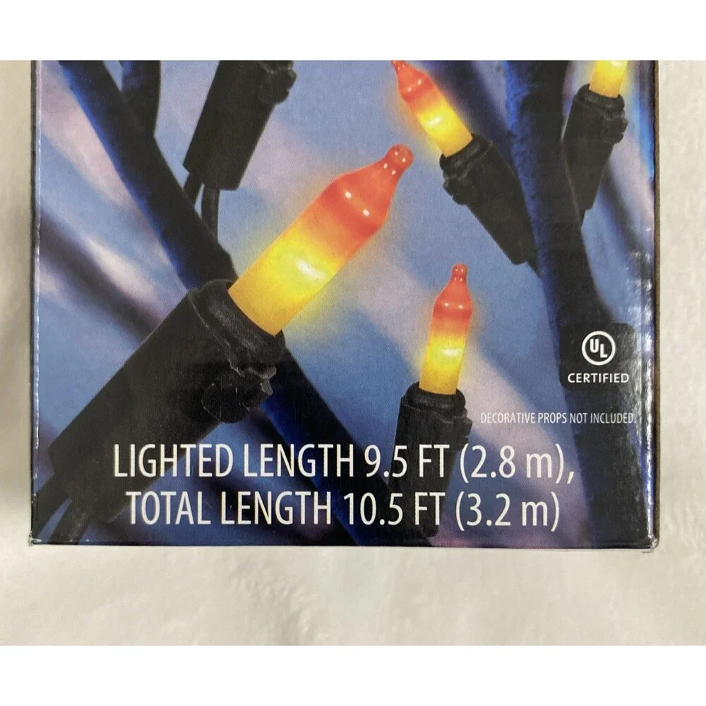 Halloween Led Mini Lights Orange 3 Pack Home Decore Holidays Indoor Outdoor
